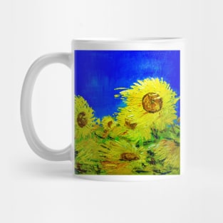 Sunflowers under the blue sky Mug